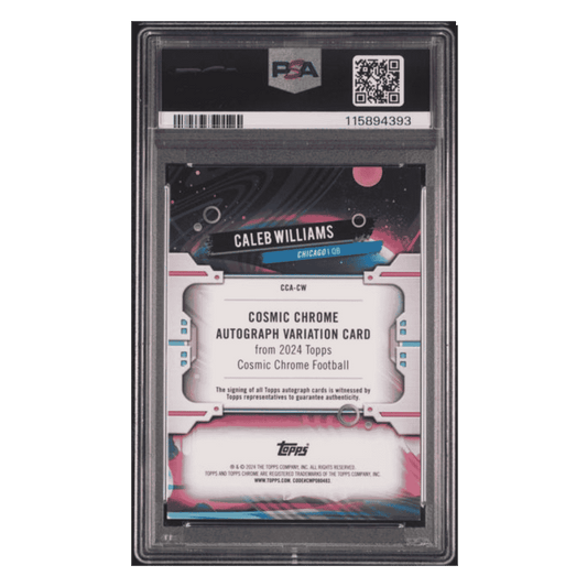 Caleb Williams PSA 9 2024 Topps Cosmic Chrome Autograph Black Eclipse Rookie RC #d/ 10 Card #CW