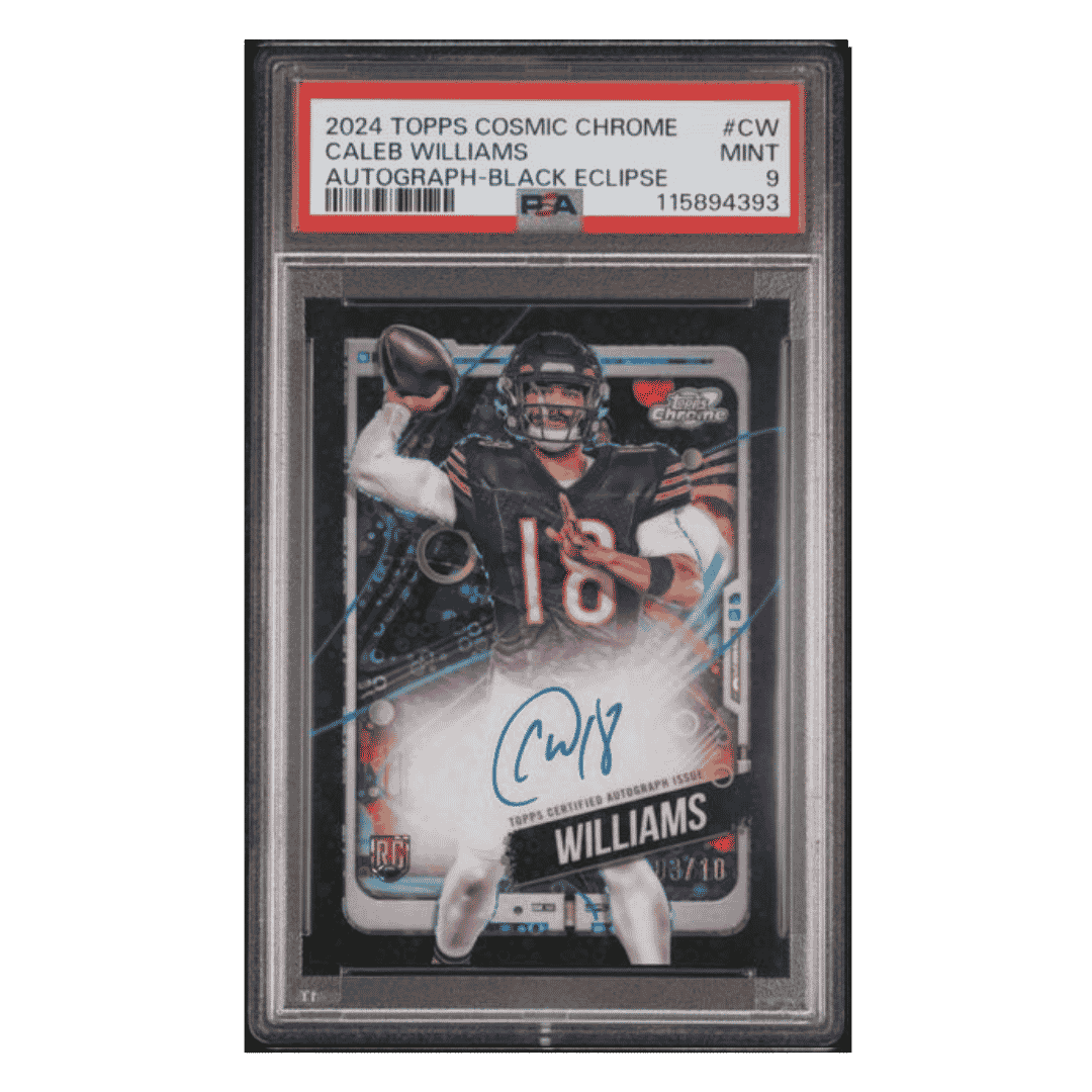 Caleb Williams PSA 9 2024 Topps Cosmic Chrome Autograph Black Eclipse Rookie RC #d/ 10 Card #CW