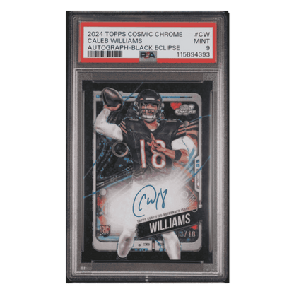 Caleb Williams PSA 9 2024 Topps Cosmic Chrome Autograph Black Eclipse Rookie RC #d/ 10 Card #CW