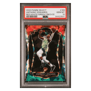 Anthony Edwards PSA 10 2020 Panini Select Red/ White/ Green Cracked Ice Card #169