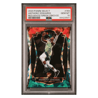 Anthony Edwards PSA 10 2020 Panini Select Red/ White/ Green Cracked Ice Card #169
