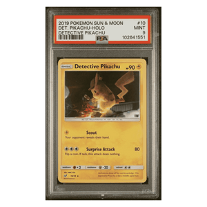 Detective Pikachu Holo PSA 9 2019 Pokemon Sun & Moon Detective Pikachu Card #10