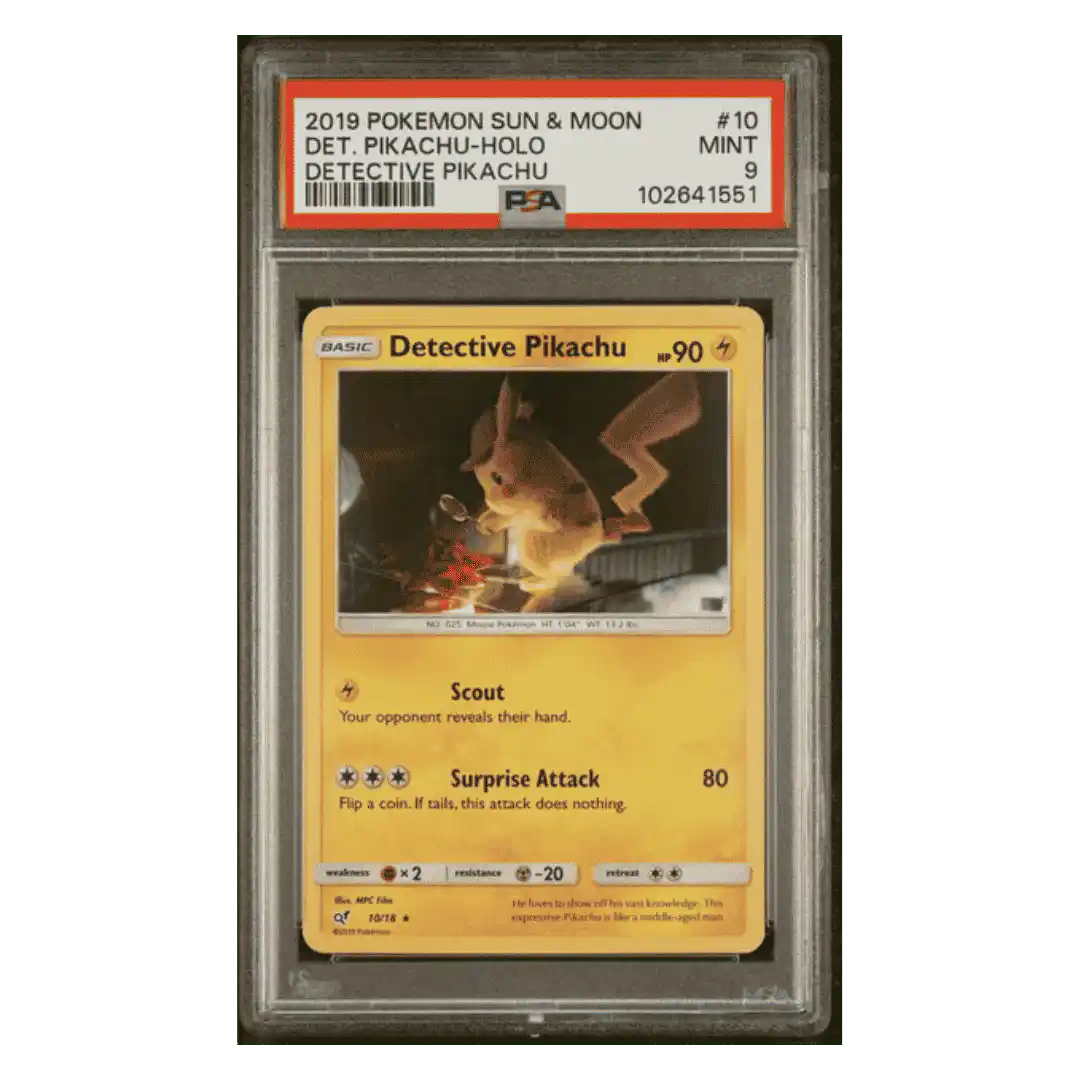 Detective Pikachu Holo PSA 9 2019 Pokemon Sun & Moon Detective Pikachu Card #10