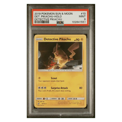 Detective Pikachu Holo PSA 9 2019 Pokemon Sun & Moon Detective Pikachu Card #10