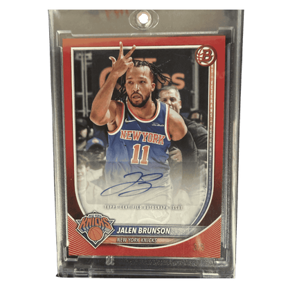 Jalen Brunson 2025-26 Bowman #RVA-JBR Red Auto #D 3/5 - KNICKS MVP!
