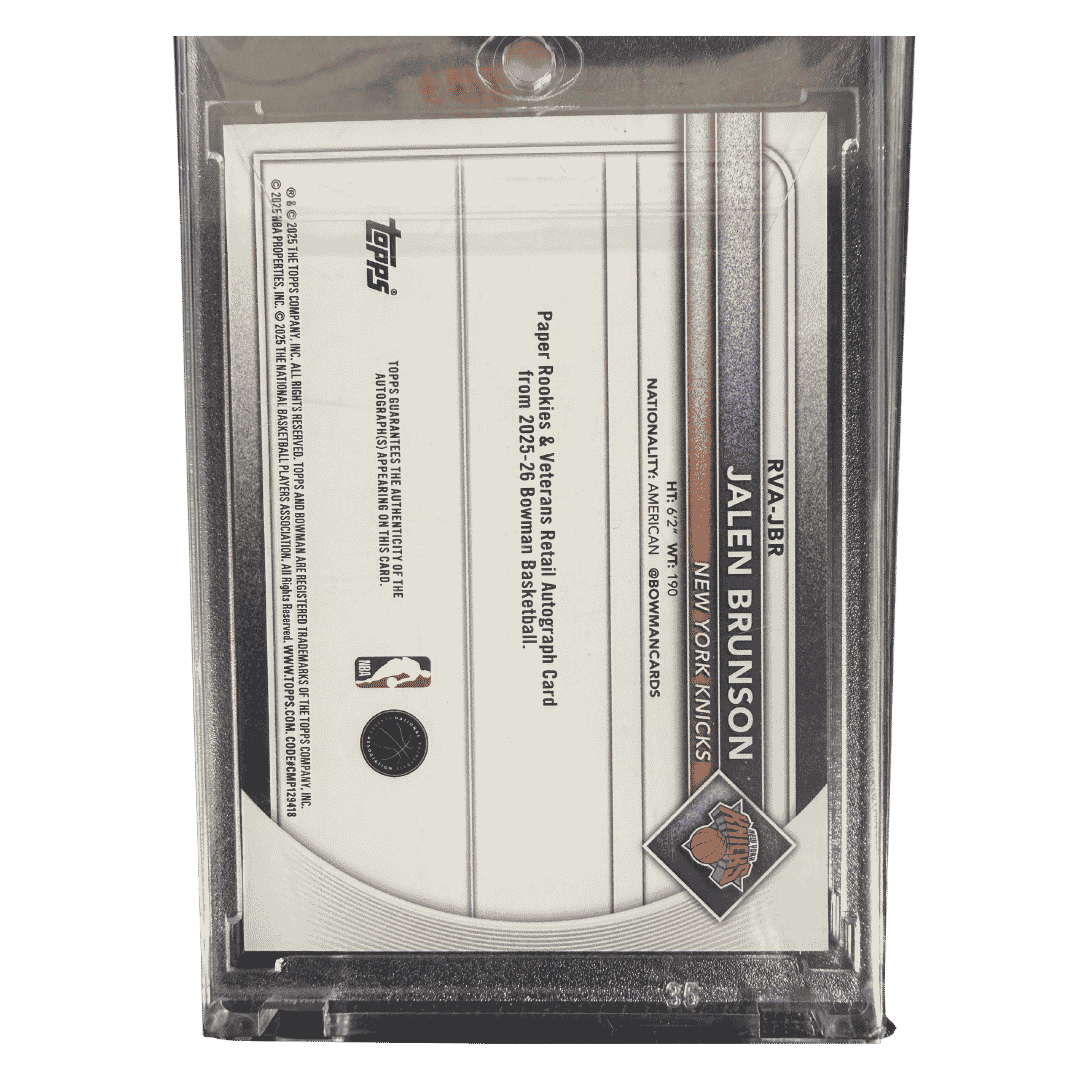 Jalen Brunson 2025-26 Bowman #RVA-JBR Red Auto #D 3/5 - KNICKS MVP!