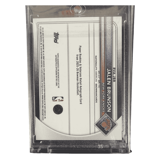 Jalen Brunson 2025-26 Bowman #RVA-JBR Red Auto #D 3/5 - KNICKS MVP!