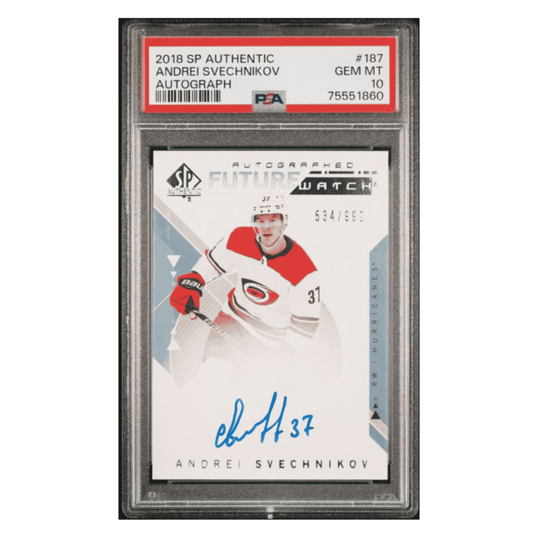 Andrei Svechnikov PSA 10 2018 Upper Deck SP Authentic Autograph #d/ 999 Card #187