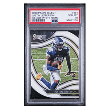 Justin Jefferson PSA 10 2020 Panini Select Die-Cut White Prizm Card #361