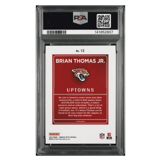 Brian Thomas Jr PSA 10 2024 Panini Donruss Optic Uptowns Rookie RC Card #12