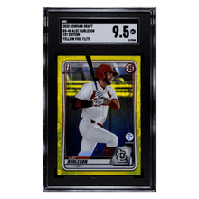 Alec Burleson SGC 9.5 2020 Bowman Draft 1st Edition Yellow Foil #d/ 75 Card #BD-45