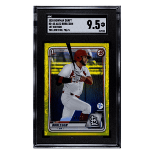 Alec Burleson SGC 9.5 2020 Bowman Draft 1st Edition Yellow Foil #d/ 75 Card #BD-45