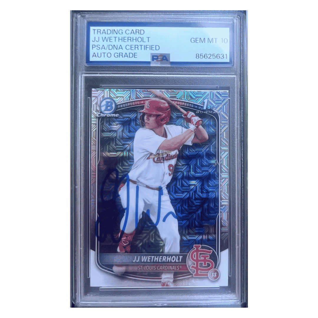 JJ Wetherholt 2025 Topps Bowman Chrome Prospects Autograph Card #BCP22