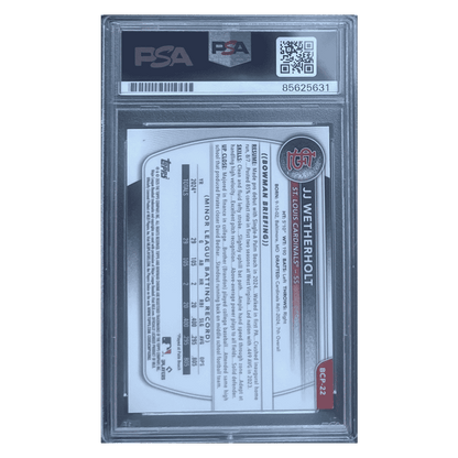 JJ Wetherholt 2025 Topps Bowman Chrome Prospects Autograph Card #BCP22