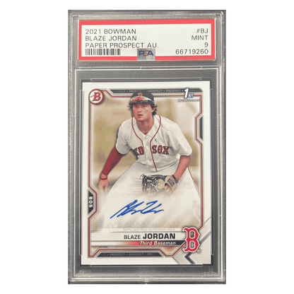 Blaze Jordan PSA 9 2021 Bowman Paper Prospects Autograph Card #BJ