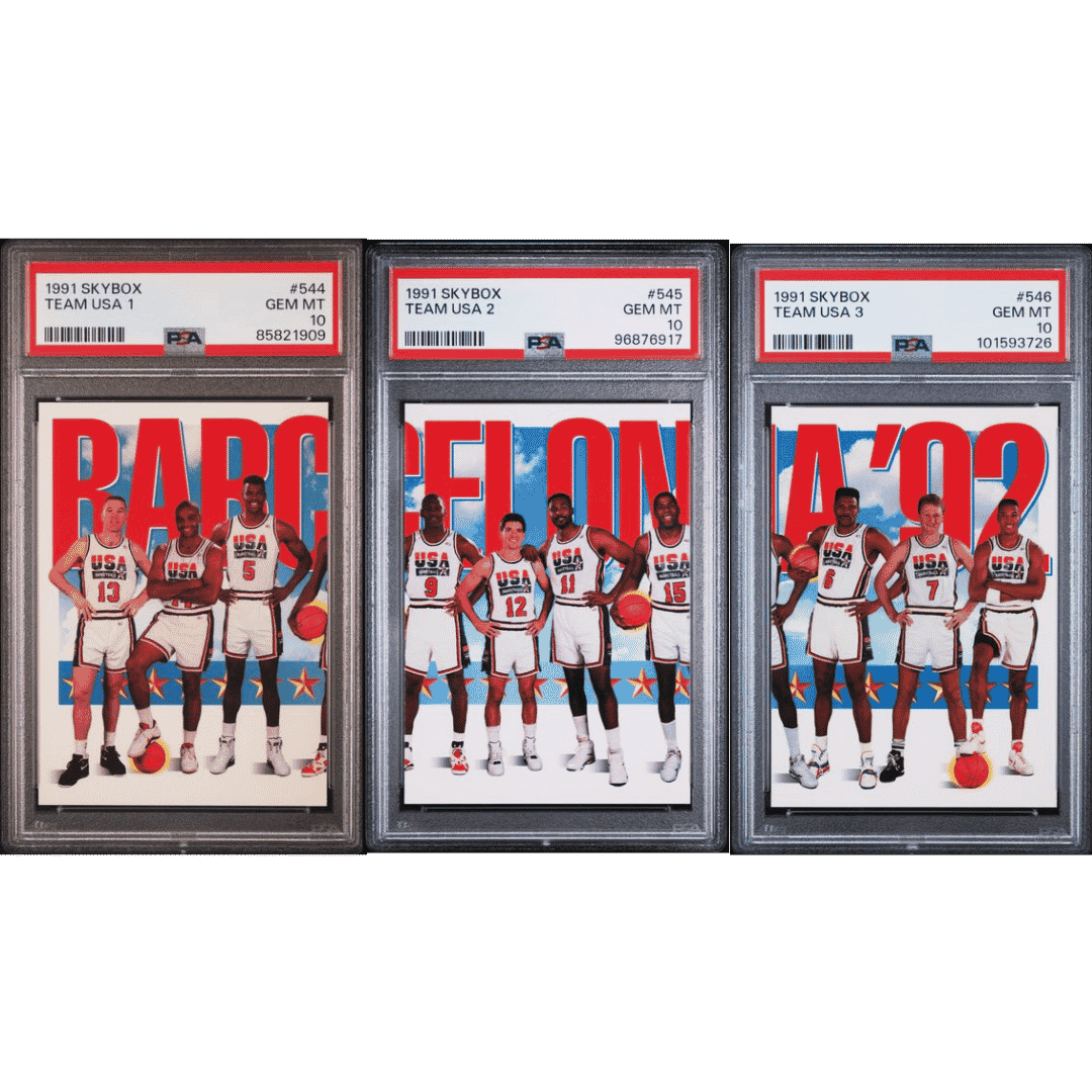 1991 Skybox PSA 10 Team USA 1, 2 & 3 Card Set - All 3 Cards