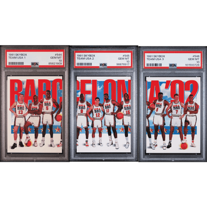 1991 Skybox PSA 10 Team USA 1, 2 & 3 Card Set - All 3 Cards