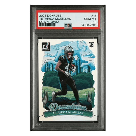 Tetairoa McMillan PSA 10 2025 Panini Donruss Downtown! Rookie RC Card #15