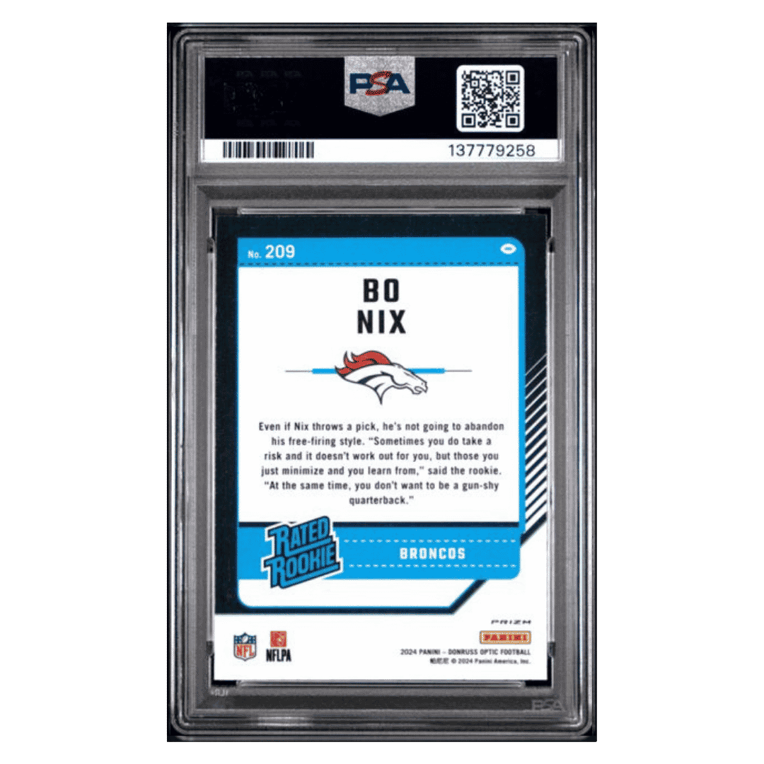 Bo Nix PSA 10 2024 Panini Donruss Optic Stars Rated Rookie Card #209