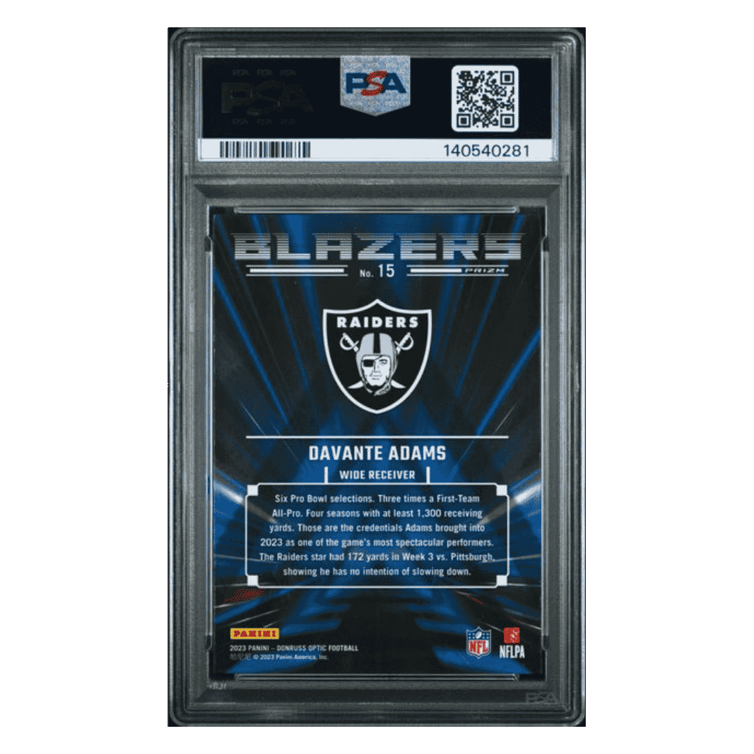 Davante Adams PSA 10 2023 Panini Donruss Optic Blazers Case Hit Card #15