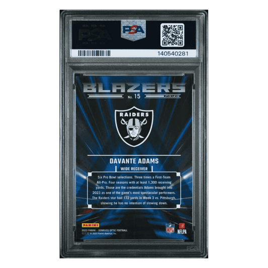 Davante Adams PSA 10 2023 Panini Donruss Optic Blazers Case Hit Card #15