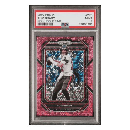 Tom Brady PSA 9 2022 Panini Prizm No Huddle Pink #d/ 15 Card #273