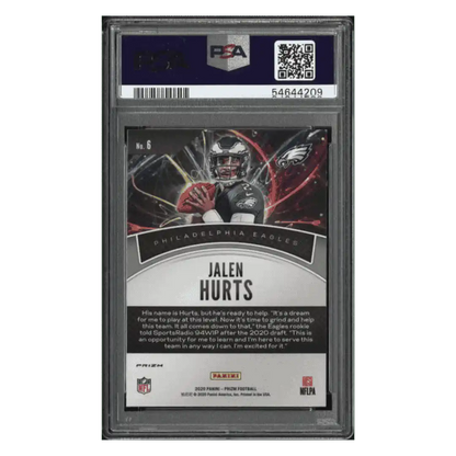 Jalen Hurts PSA 10 2020 Panini Prizm Illumination Rookie RC Card #6