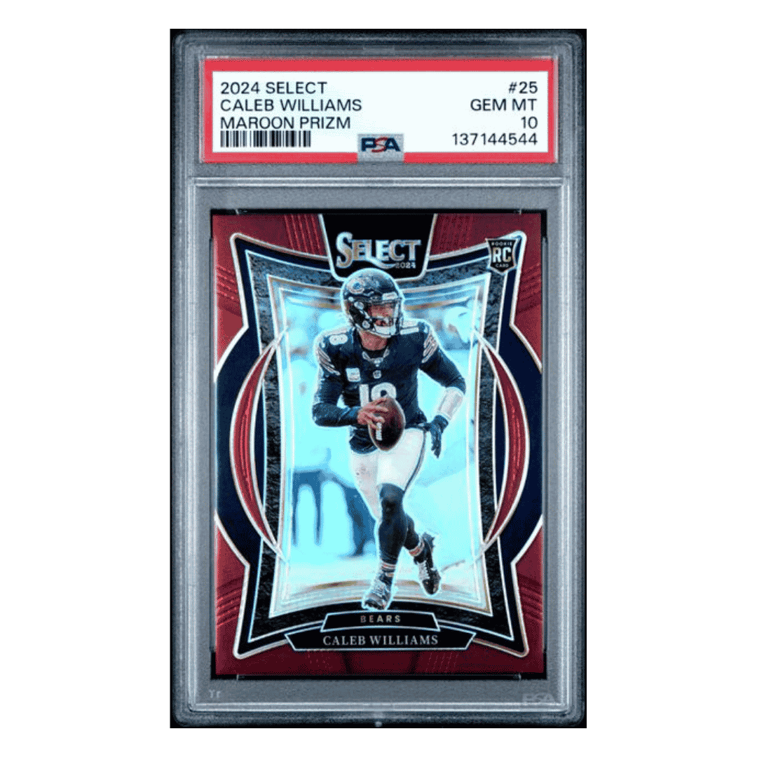 Caleb Williams PSA 10 2024 Panini Select Maroon Prizm Rookie RC #d/ 149 Card #25