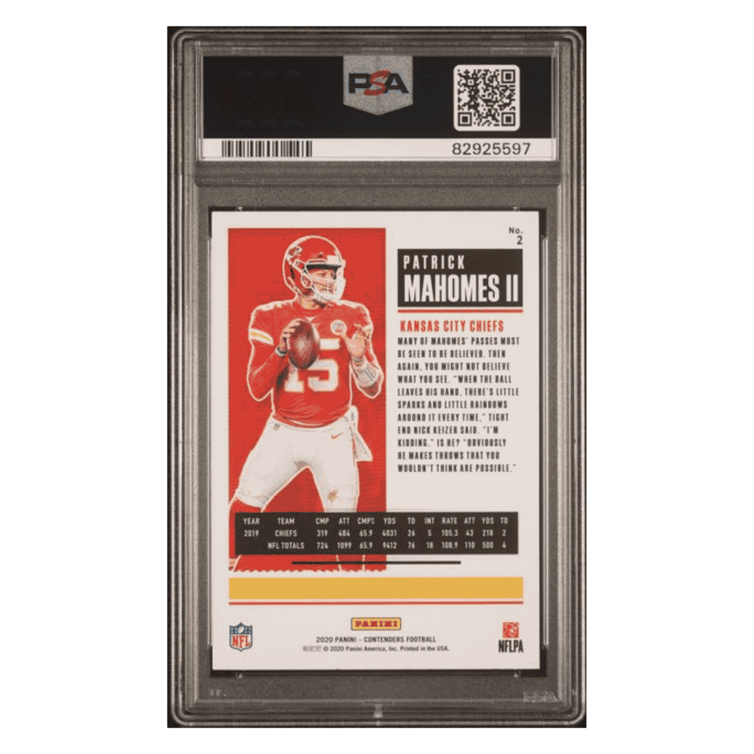 Patrick Mahomes PSA 10 2020 Panini Contenders Card #2