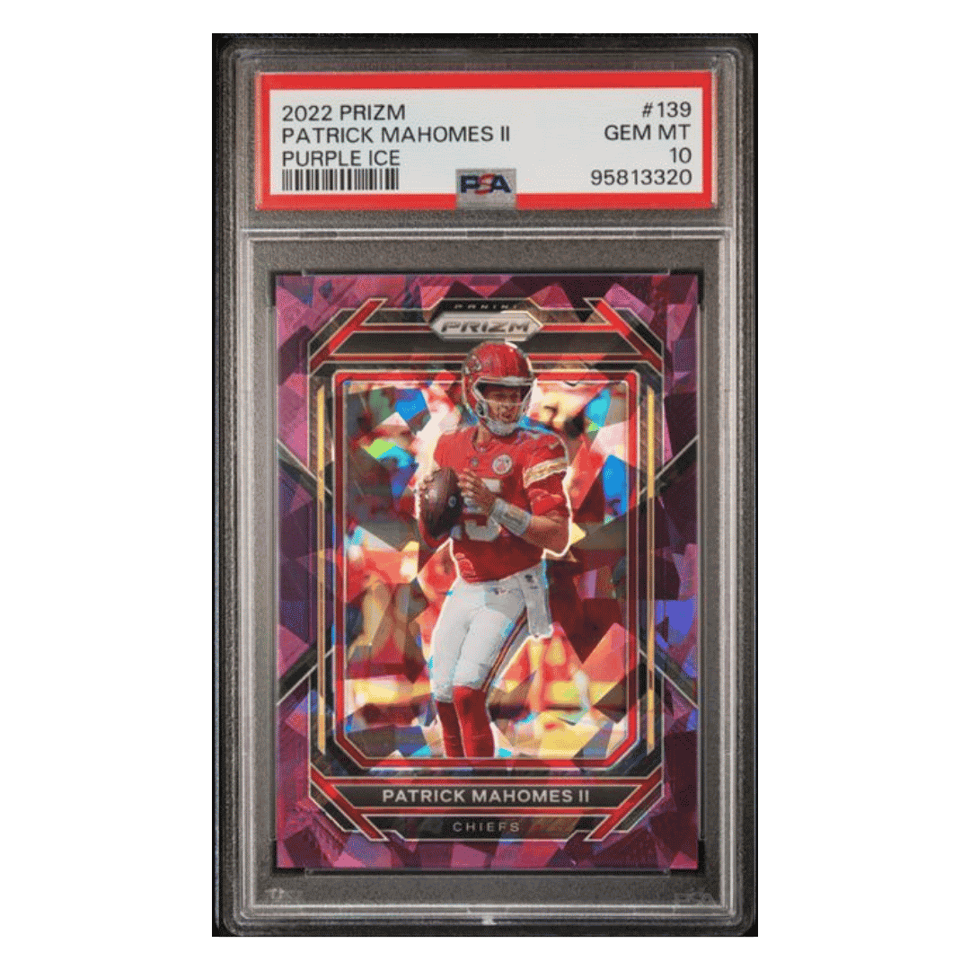Patrick Mahomes PSA 10 2022 Panini Prizm Purple Ice #d/ 225 Card #139
