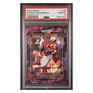 Patrick Mahomes PSA 10 2022 Panini Prizm Purple Ice #d/ 225 Card #139