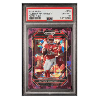 Patrick Mahomes PSA 10 2022 Panini Prizm Purple Ice #d/ 225 Card #139