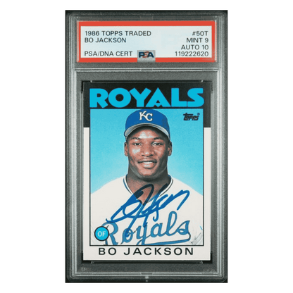 Bo Jackson PSA 9 1986 Topps Traded Autograph Card #50T
