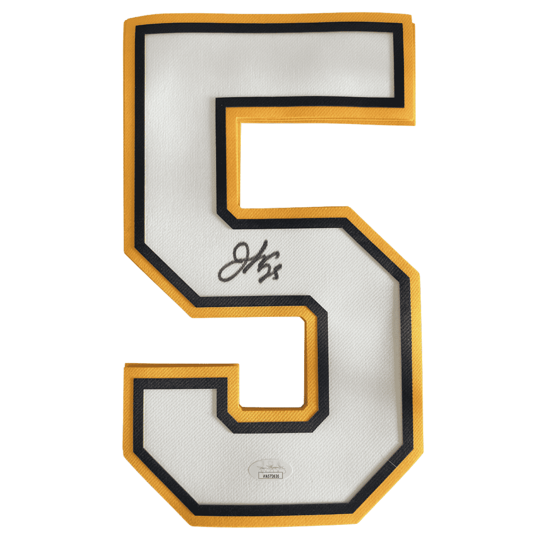 Jordan Kyrou St Louis Blues Autographed White/ Yellow Loose Jersey #5 - JSA COA