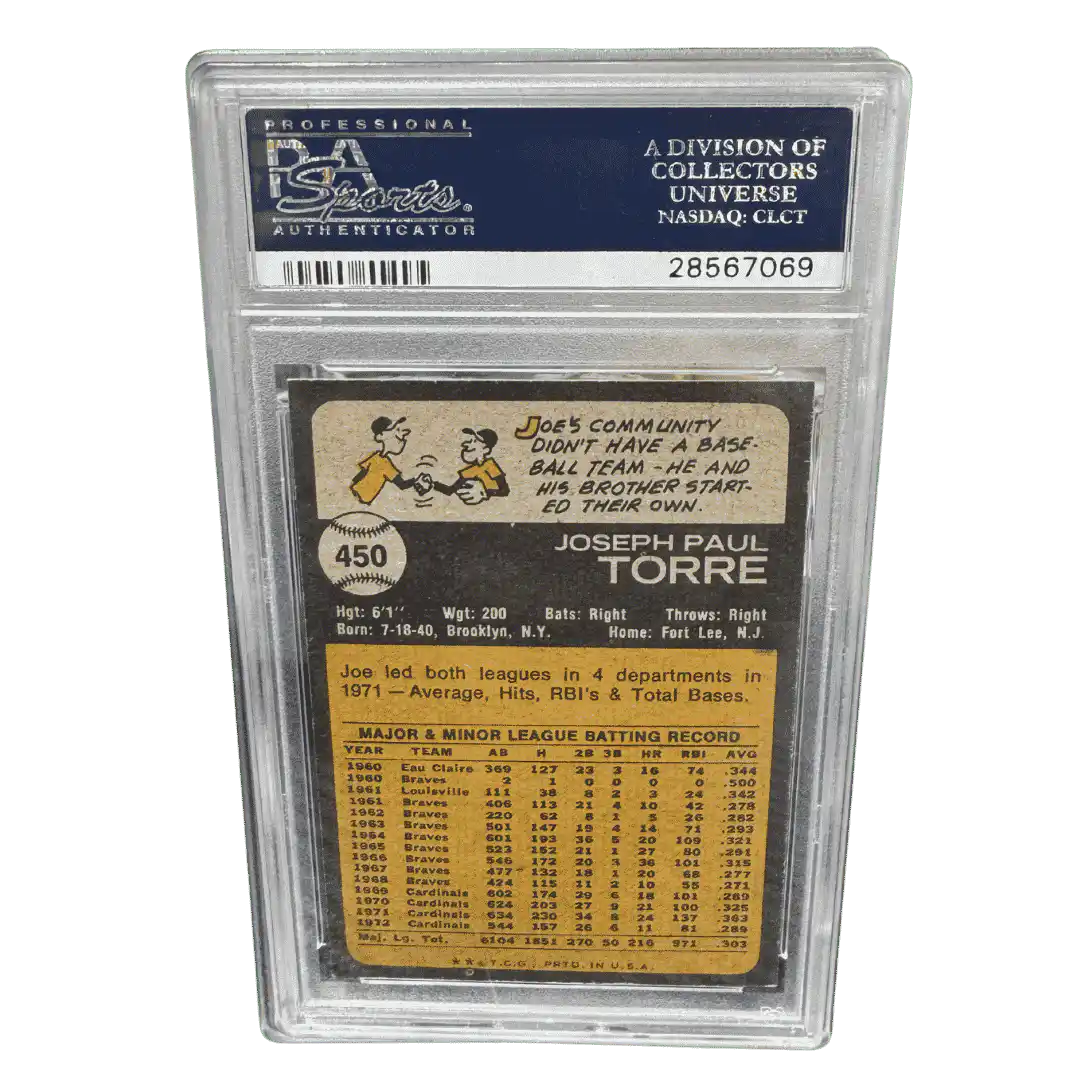 Joe Torre PSA 8 1973 Topps Card #450