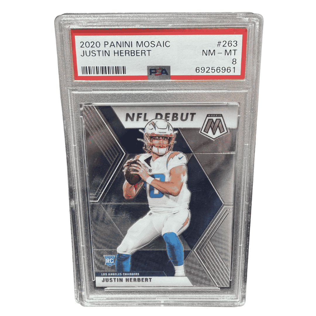 Justin Herbert PSA 8 2020 Panini Mosaic Rookie RC Card #263