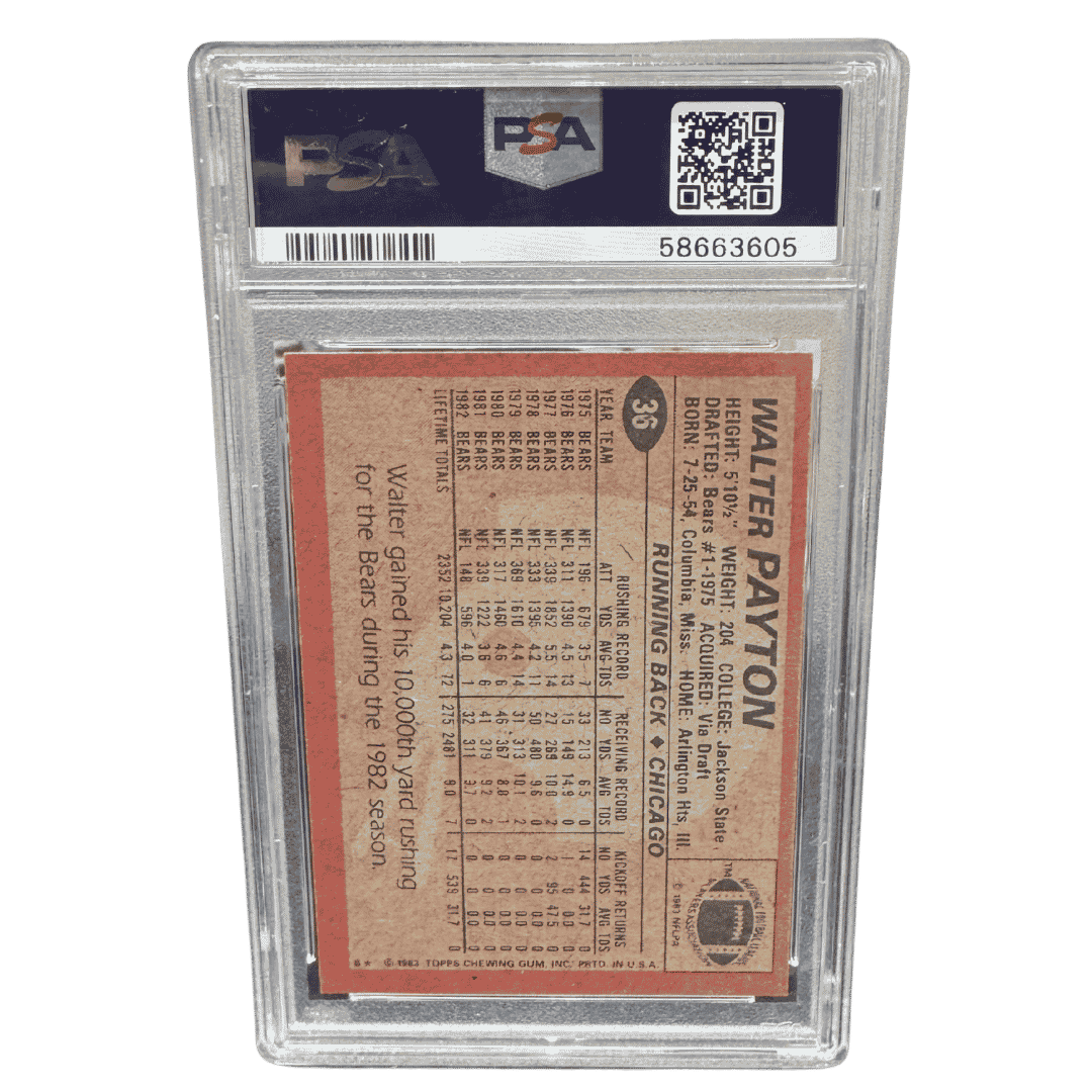 Walter Payton PSA 7 1983 Topps Card #36