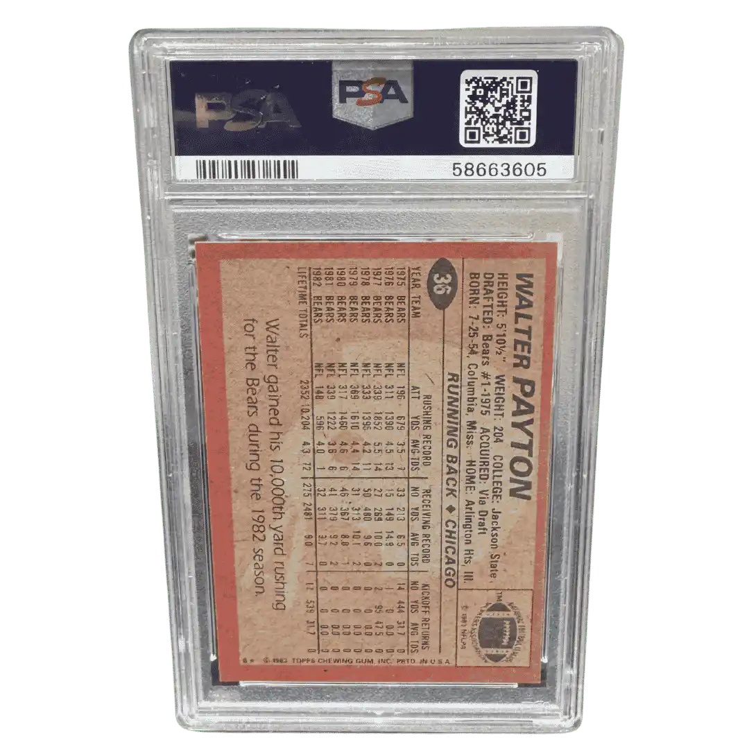 Walter Payton PSA 7 1983 Topps Card #36