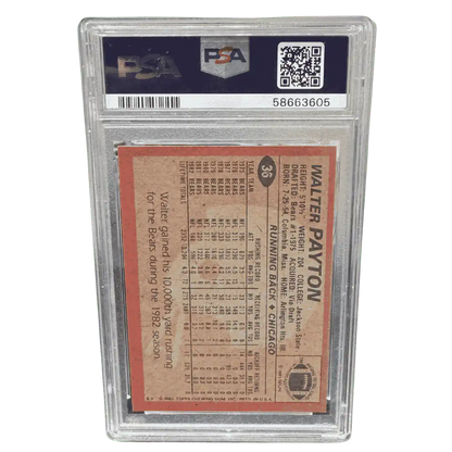 Walter Payton PSA 7 1983 Topps Card #36