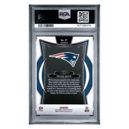 Drake Maye PSA 9 2024 Panini Select Rookie RC Card #27