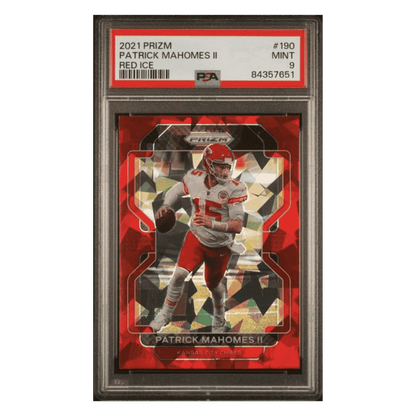 Patrick Mahomes PSA 9 2021 Panini Prizm Red Ice Card #190