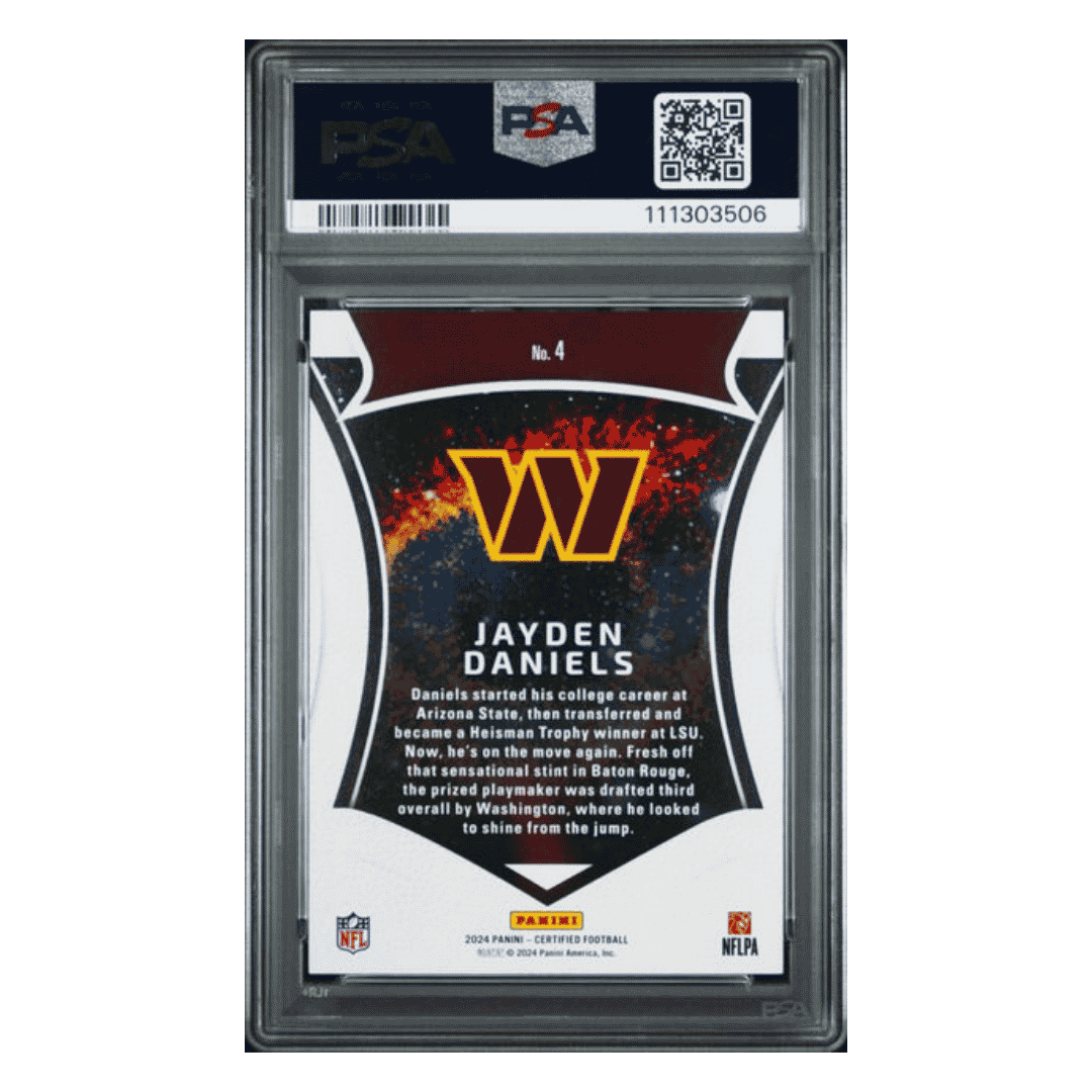 Jayden Daniels PSA 9 2024 Panini Certified Rookies Mirror Orange #d/ 149 Card #4