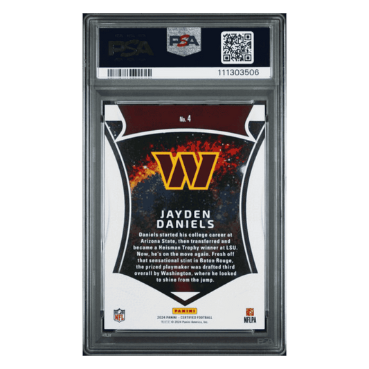 Jayden Daniels PSA 9 2024 Panini Certified Rookies Mirror Orange #d/ 149 Card #4