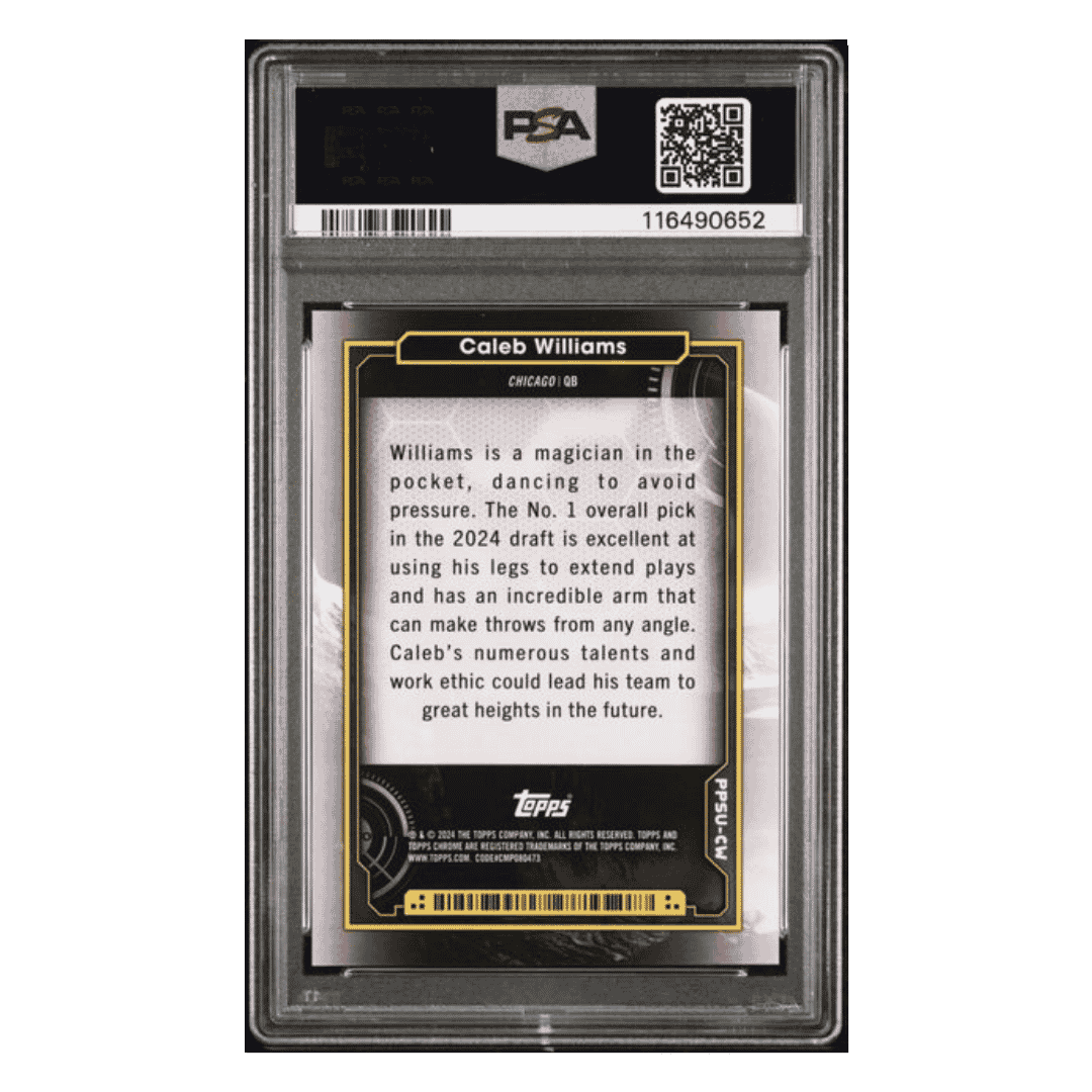 Caleb Williams PSA 10 2024 Topps Cosmic Chrome Planetary Pursuit Sun Case Hit Card #CW