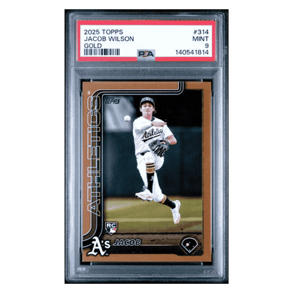 Jacob Wilson PSA 9 2025 Topps Gold Rookie RC #d/ 2025 Card #314