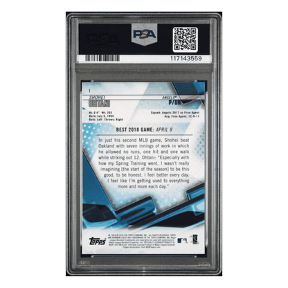 Shohei Ohtani PSA 10 2018 Bowman's Best Rookie RC Card #1