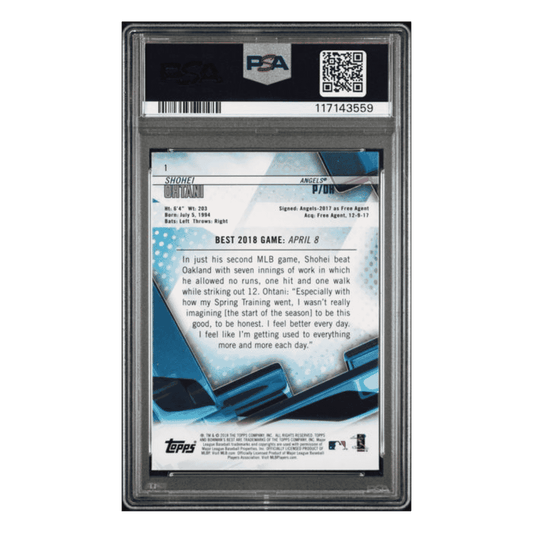Shohei Ohtani PSA 10 2018 Bowman's Best Rookie RC Card #1