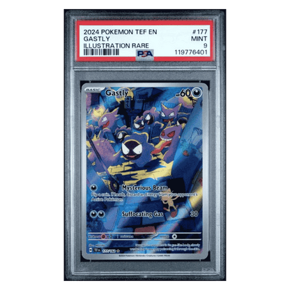 Gastly PSA 9 2024 Pokemon Temporal Forces Illustration Rare Card #177