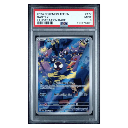 Gastly PSA 9 2024 Pokemon Temporal Forces Illustration Rare Card #177