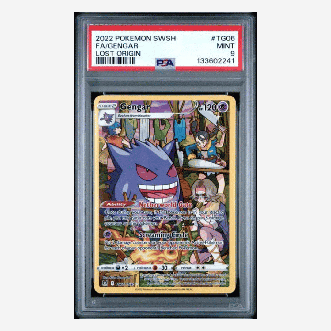Full Art Gengar PSA 9 2022 Pokemon Sword & Shield Lost Origin Card #TG06